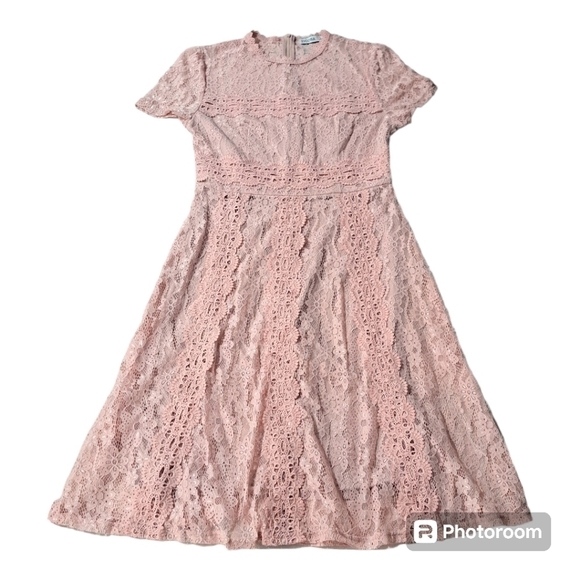 Dresses & Skirts - Ticosa Dress Size Large Short Sleeve Pink Lace Regencycore Bridgerton